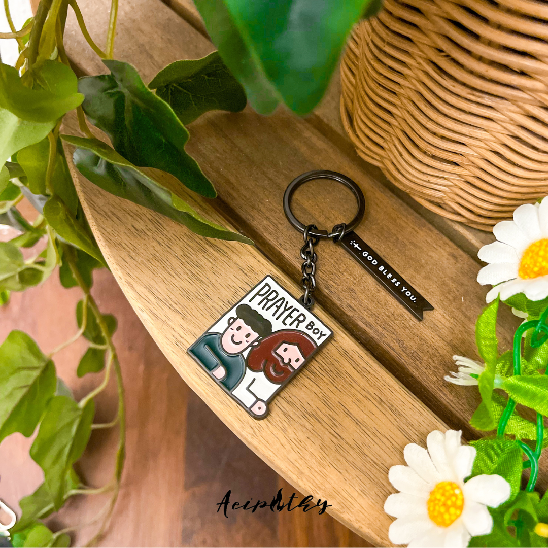 Prayer Boy | Christian Metal Keychain