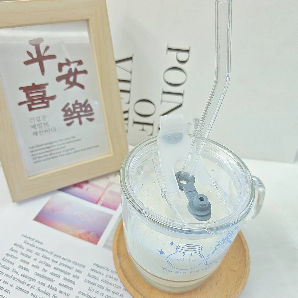 Light & Salt | Glass Mug with Straw