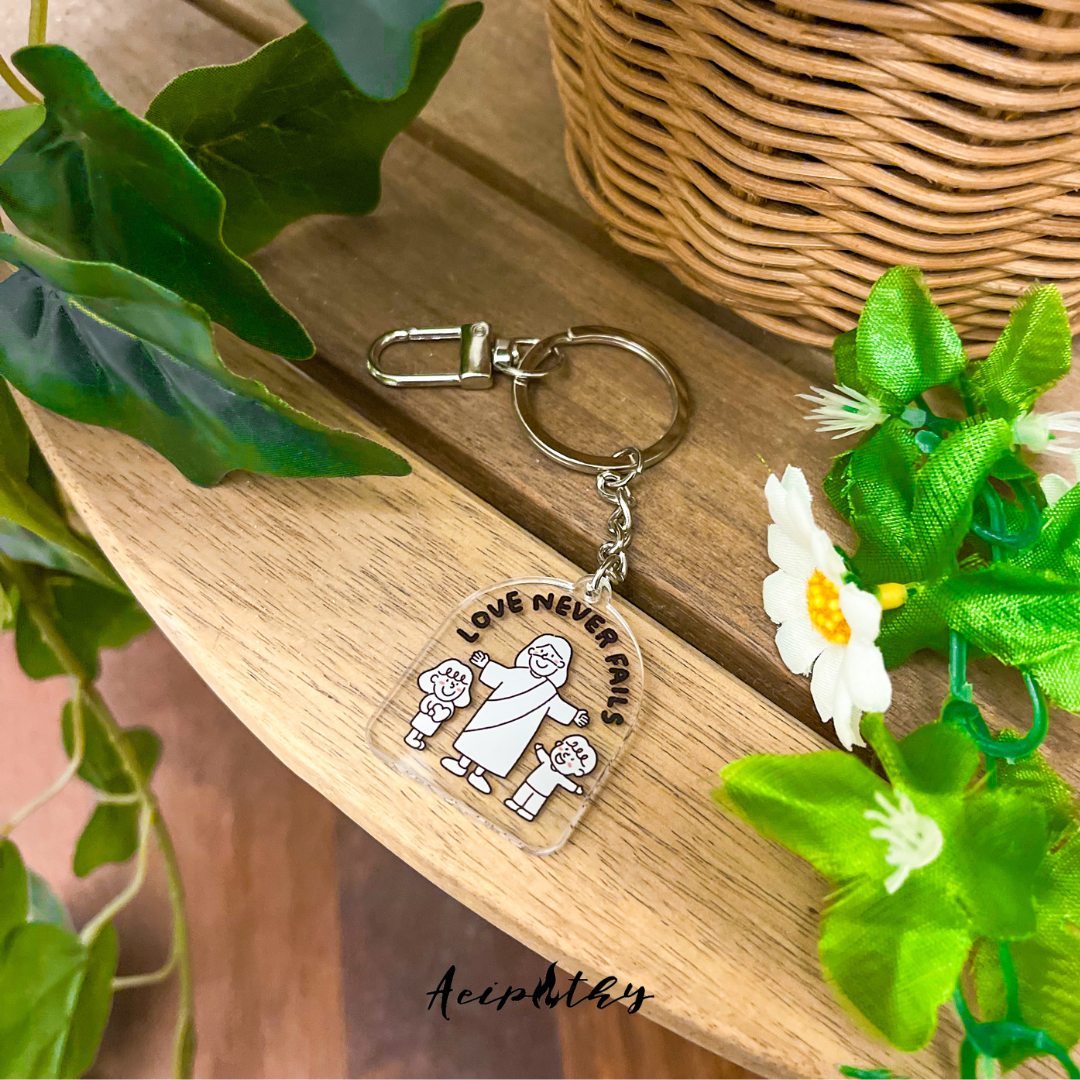 Love Never Fails | Christian Acrylic Keychain