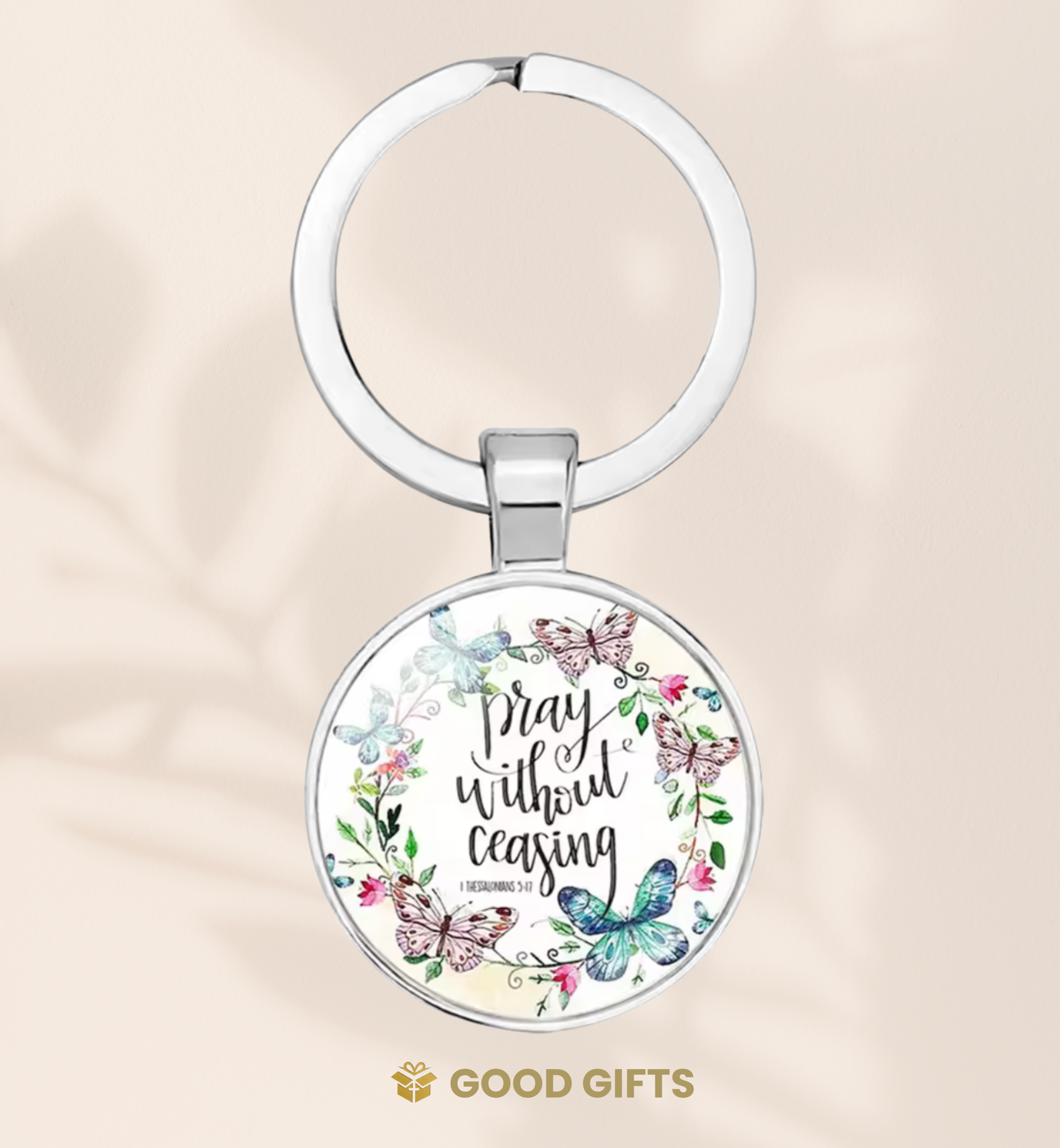 Pray without Ceasing | Glass Dome Keychain