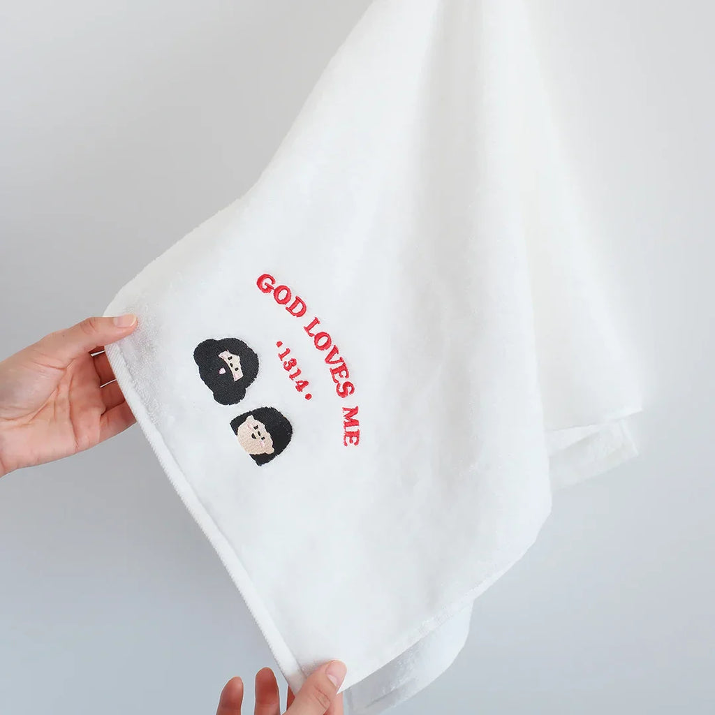 God Loves Me (White) | Hand Towel
