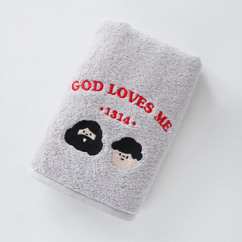 God Loves Me (Grey) | Hand Towel