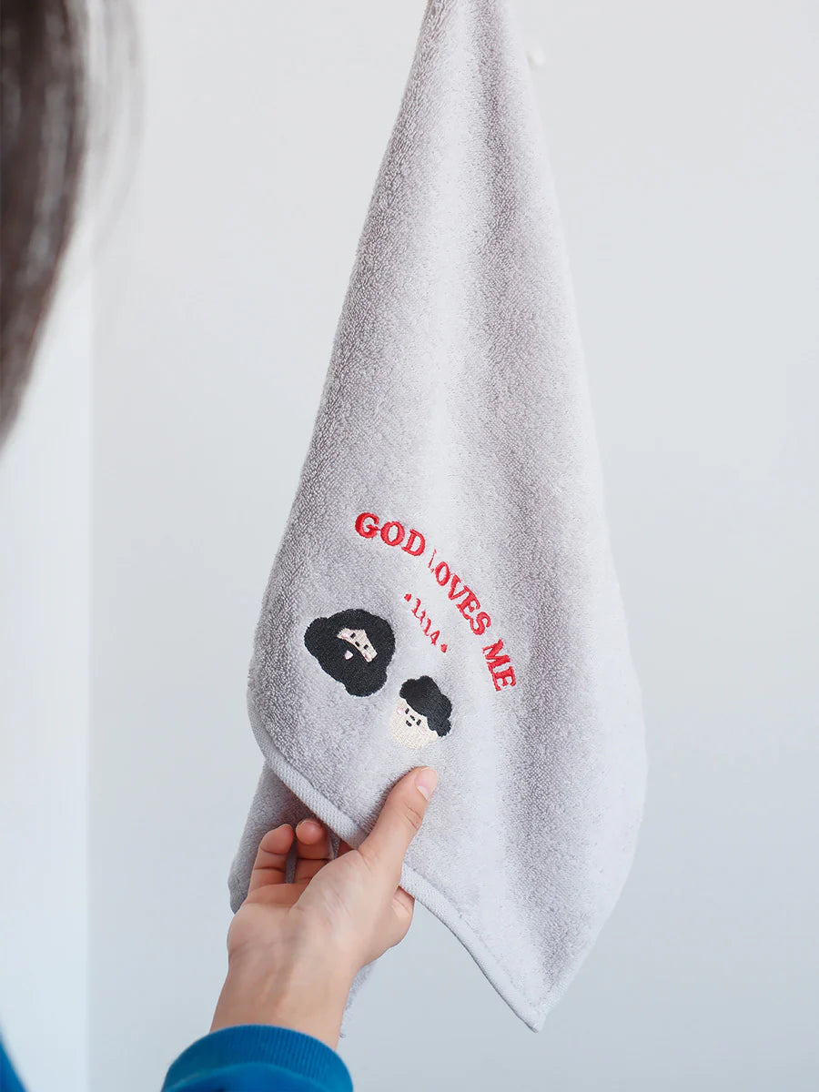 God Loves Me (Grey) | Hand Towel