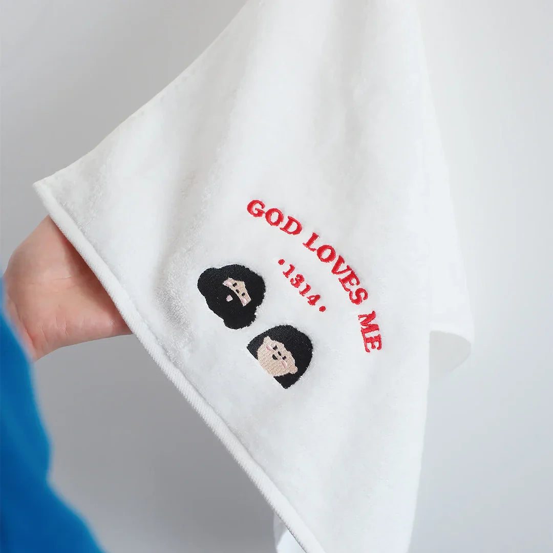 God Loves Me (White) | Hand Towel