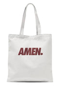 Amen (White) | Christian Tote Bag