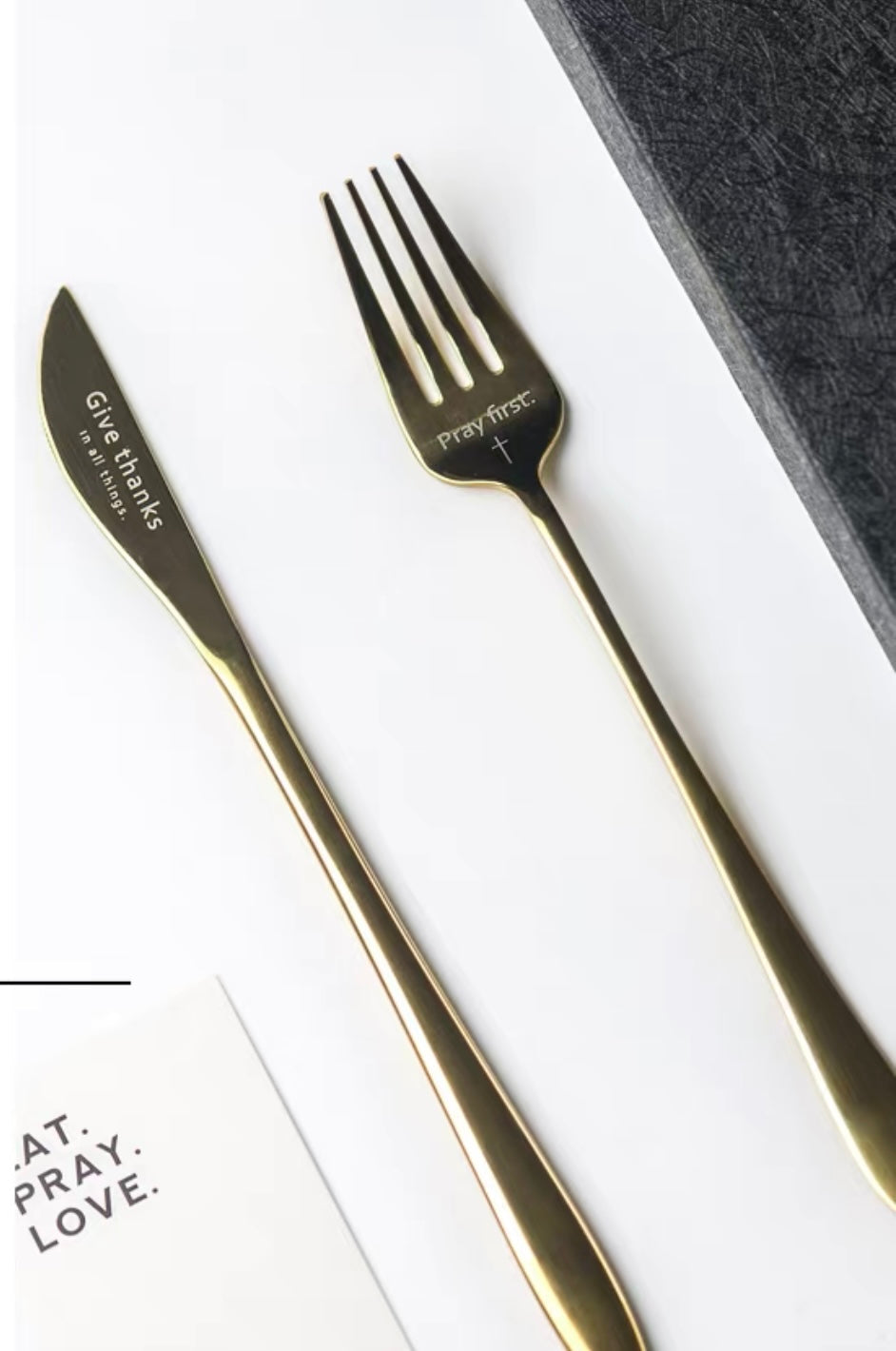 Give Thanks (Gold) | Cutlery Set