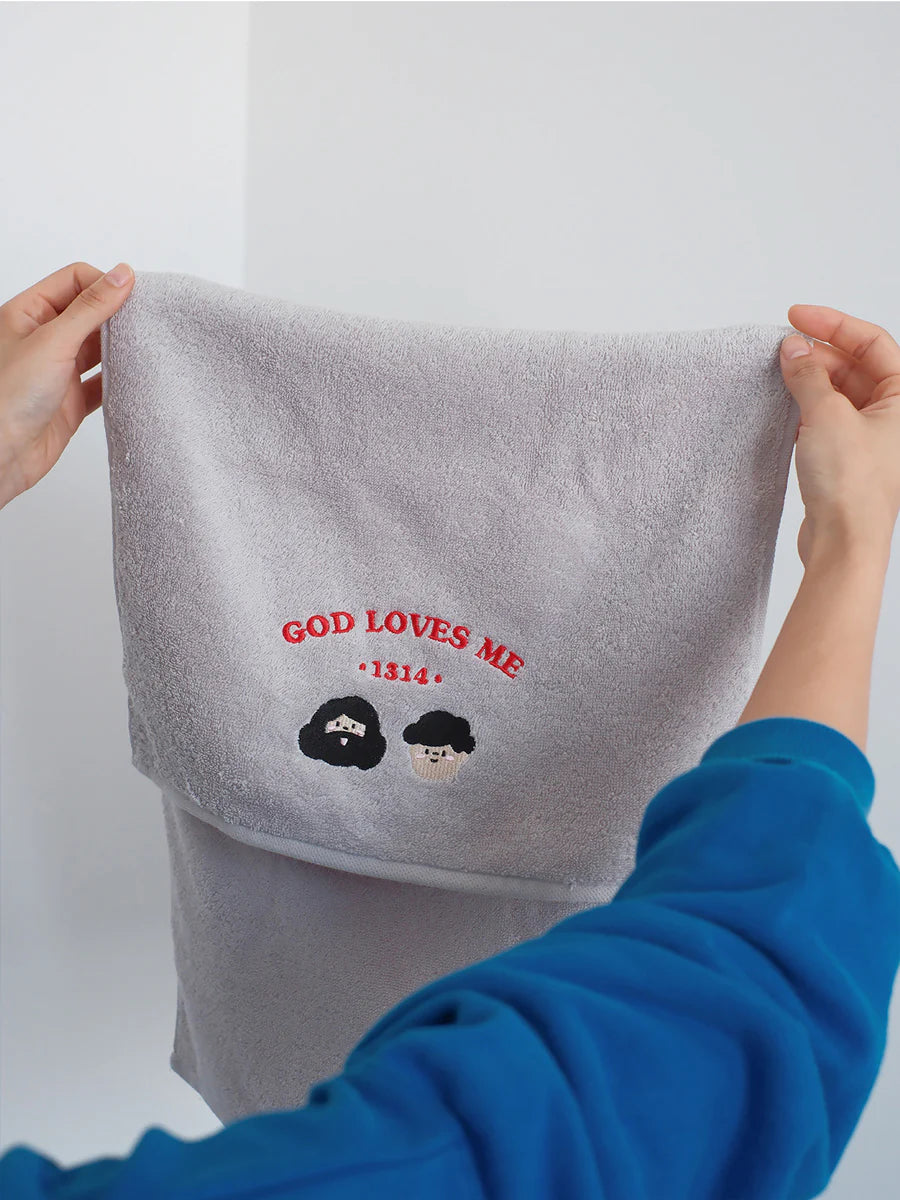God Loves Me (Grey) | Hand Towel