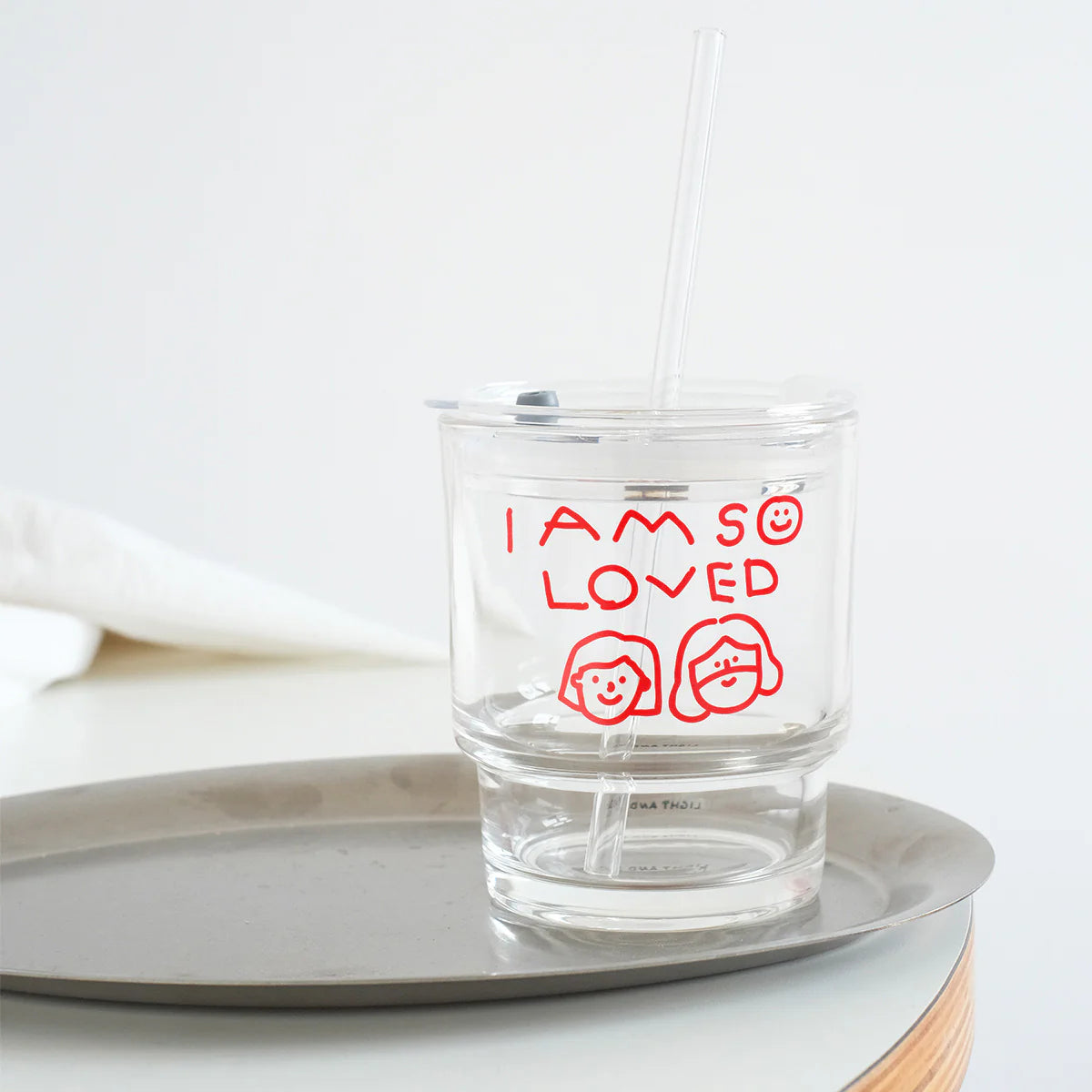 I Am So Loved | Glass Mug with Straw